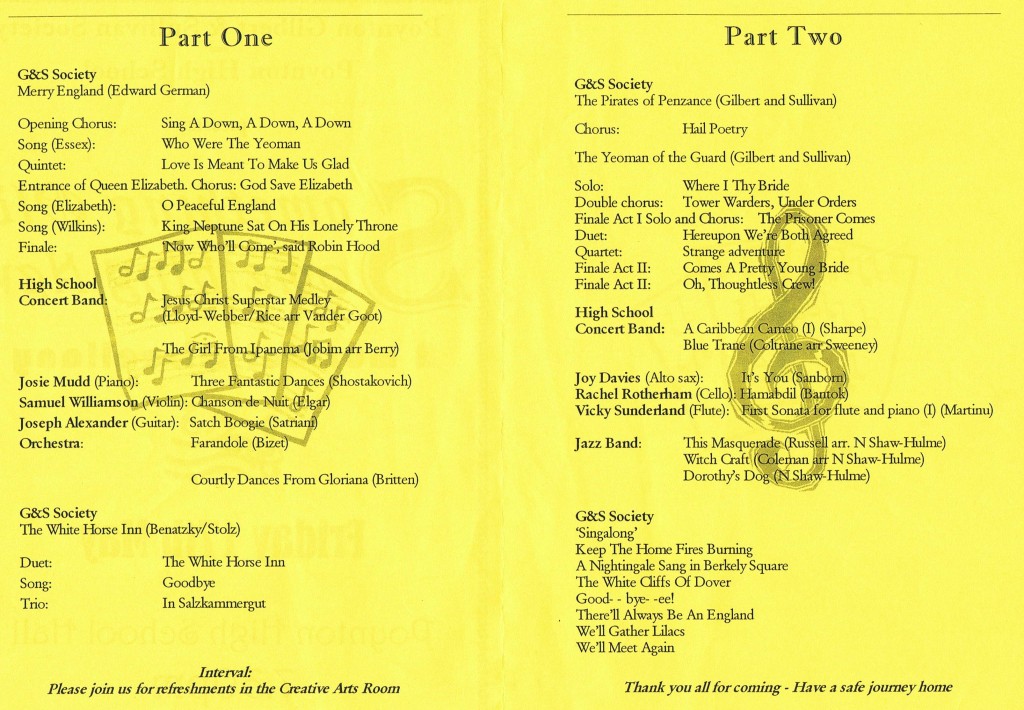 2002 Concert programme