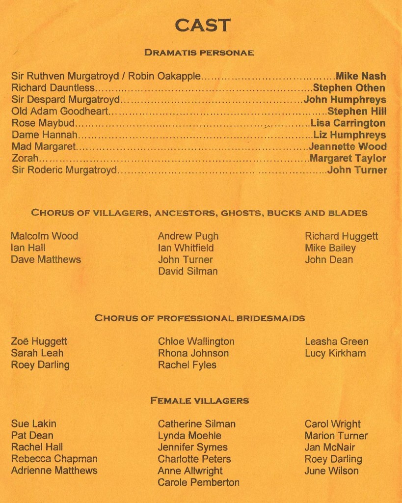 2003 Ruddigore cast list