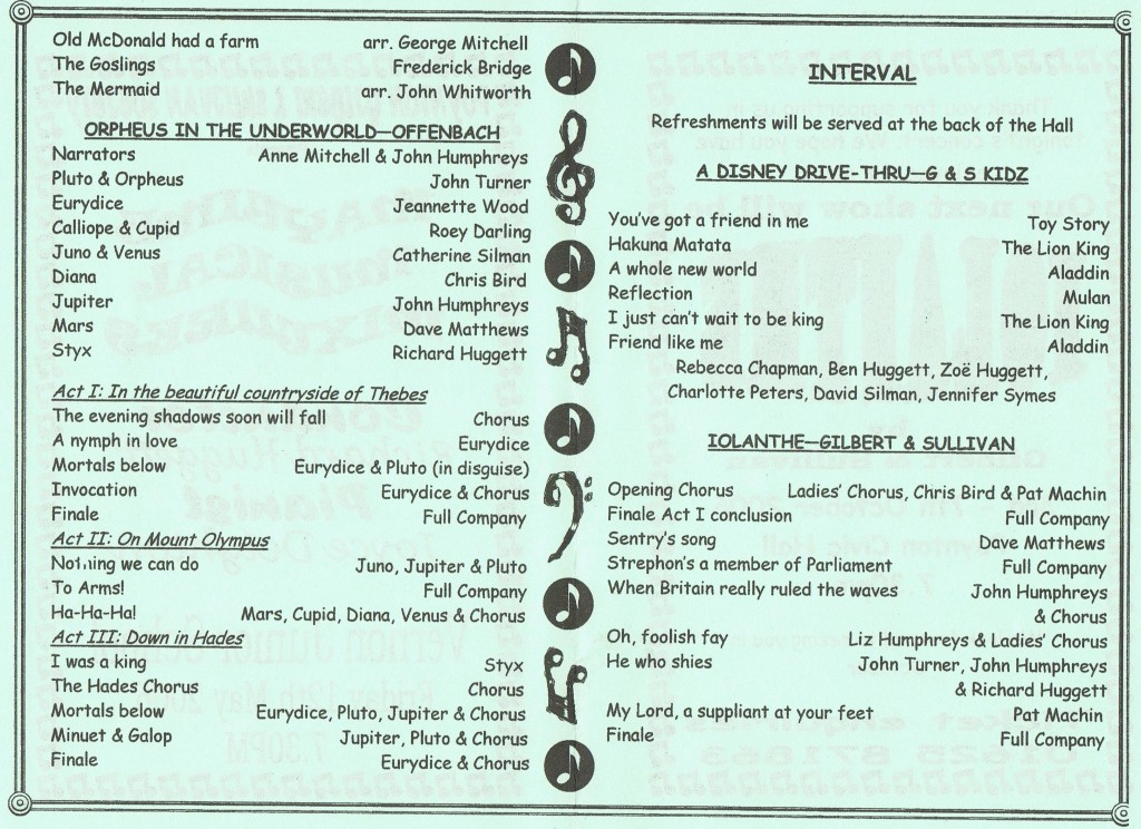 2006 Concert programme
