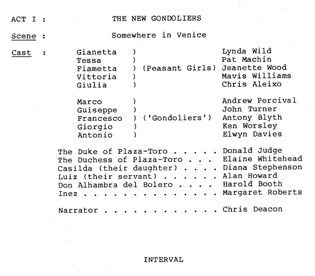 1985 G&S a la carte - New Gondoliers