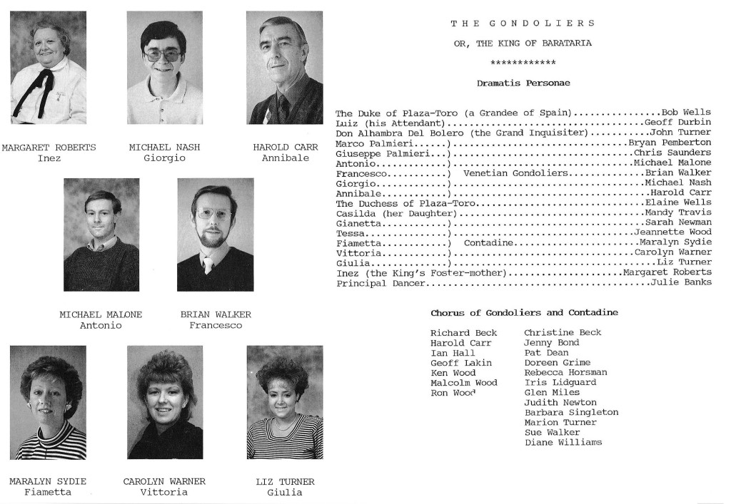 1990 Gondoliers principals 2 & cast list