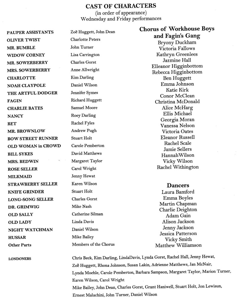 2003 Oliver cast list 1