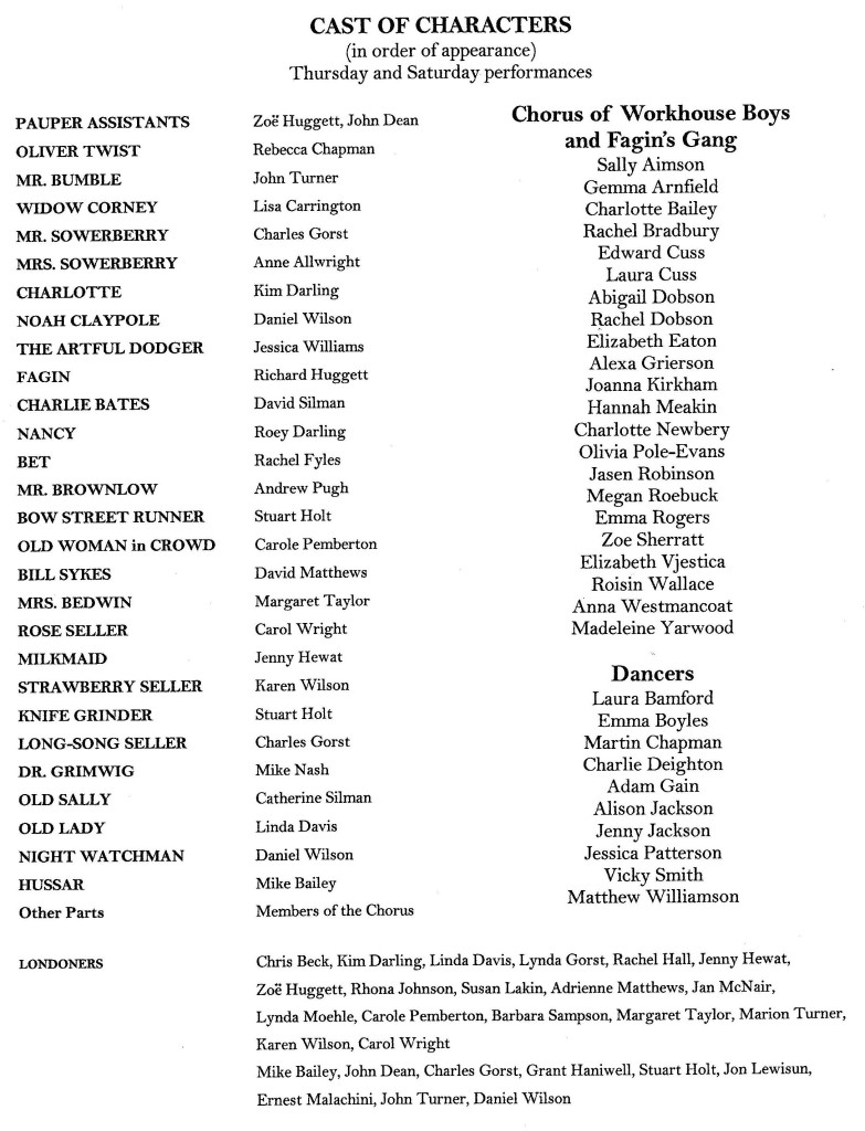 2003 Oliver cast list 2