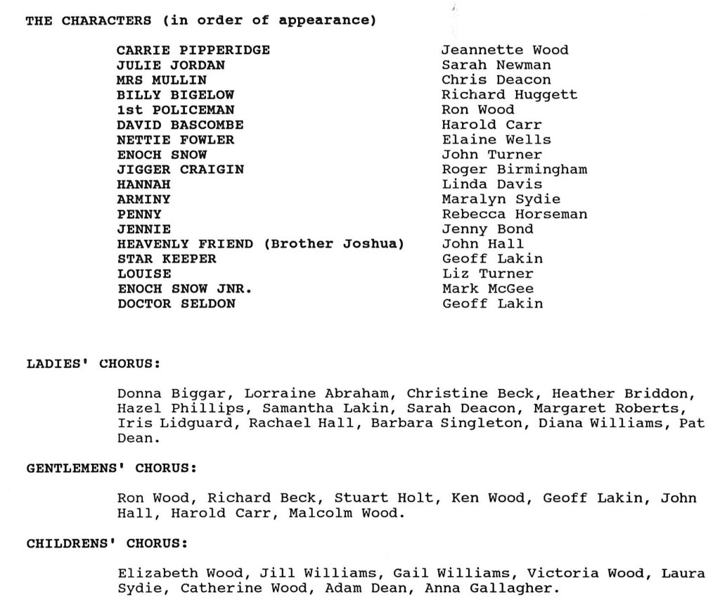 1991 Carousel cast list